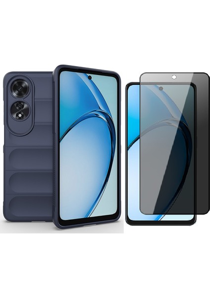 Oppo A60 Kılıf Esnek TPU Oyuklu Arka Yüzey Tasarımlı Zore Etnik Silikon Kapak + Hayalet Ekran Koruyucu