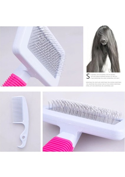 Kedi Köpek Evcil Hayvan Tüy Tarama Kma Fırçası Telli Taraklı Pembe fiyatları