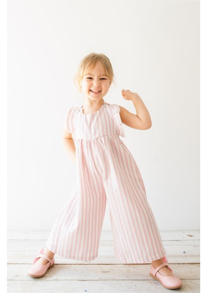 Çizgili Kız Bebek Pembe Tulum Pembe fırsatları