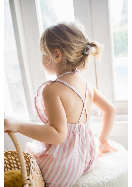 Çizgili Kız Bebek Pembe Tulum Pembe indirimleri