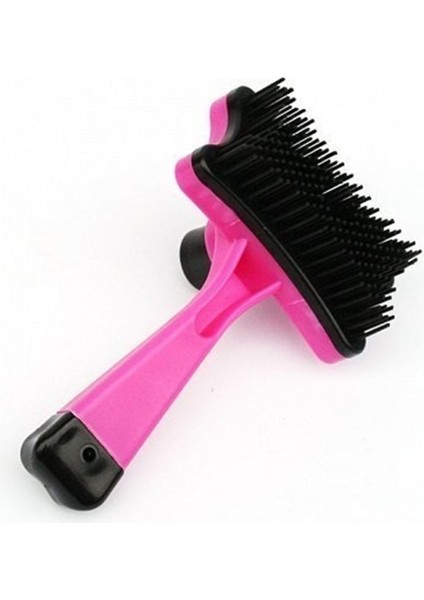 Kedi Köpek Evcil Hayvan Tüy Tarama ve Kaşıma Fırçası Tuşlu Pembe