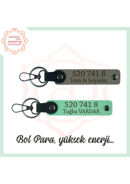 Kül Gri-Yeşil, Adınıza Özel Bolluk Getiren Hediyelik Anahtarlık 520 741 8 Manevi Denge ve Enerji