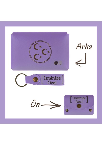 Turkuaz, Üç Hilal Ve Yıldız, Isme Özel Cüzdan Ve Anahtarlık Takımı, Hilalden Gurur Duyanlar Için