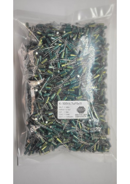 Elektrolitik Kondansatör (10'lu), 100V47UF, 10 x 13 mm