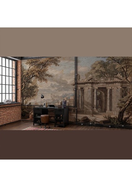Vintage Antik Kent Temalı Tek Parça Duvar Kağıdı -Isı ve Ses Yalıtımı Yırtılmaz modelleri