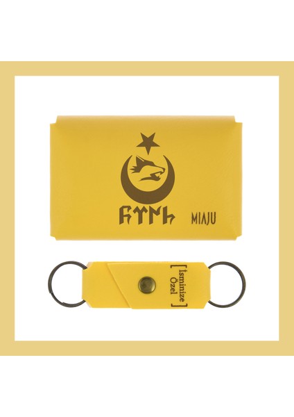 Açık Mavi, Bozkurt Ay Yıldız Motifli, Isme Özel Cüzdan Ve Anahtarlık Set, Arkadaşa Unutulmaz Hediye fiyatları