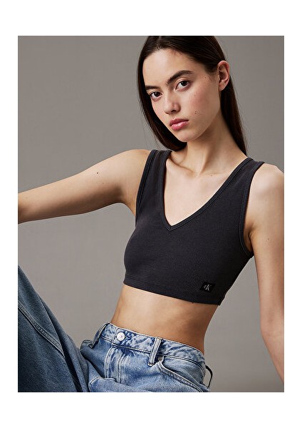 Washed Woven Label Rıb Bralette modelleri