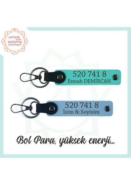 Gök Mavi-Turkuaz, İsminize Özel Manevi Huzur Veren Sevdiklerinize Hediye 520 741 8 Sayılı 2'li Anahtarlık