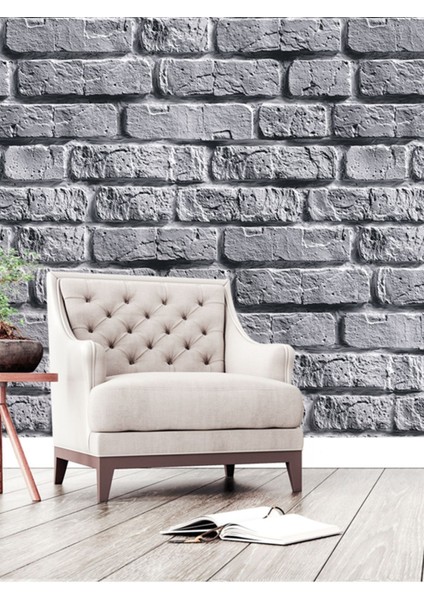 Duvar Kağıdı 3 Boyutlu Eski Taş Duvar Desenli Silinebilir Tekstil Duvar Kağıdı