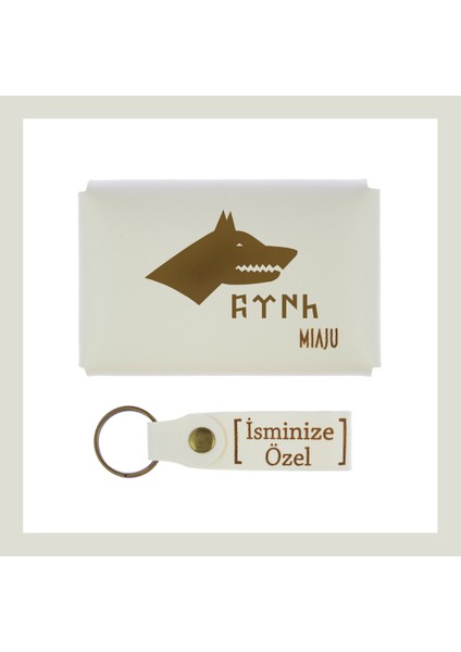 Açık Mavi, Bozkurt Ve Türk Motifli, Isme Özel Cüzdan Ve Anahtarlık Set, Arkadaşa Unutulmaz Hatıra fiyatları