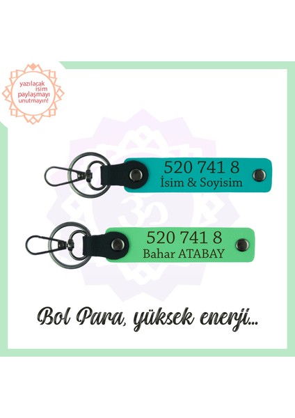Koyu Turkuaz-Fıstık Yeşil, Kişisel 2'li Anahtarlık, Enerji Manevi Huzur Sağlayan Özel Hediye 520 741 8