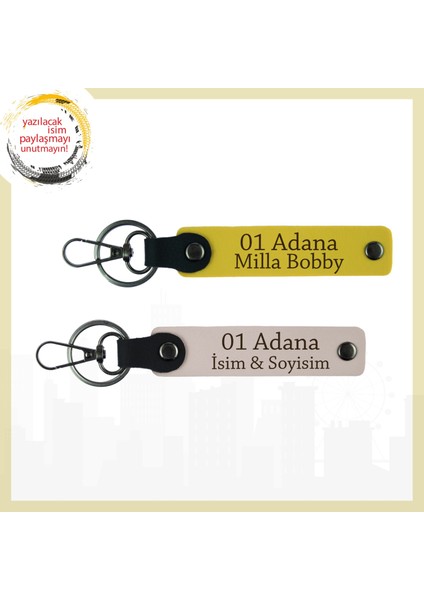 Pudra- Turkuaz, Isim Yazılı 01 Adanalıya Özel Hediye Şehir Temasıyla Hazırlanan Şık Anahtarlık Set