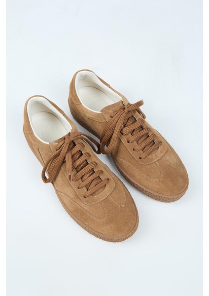 Palminteri Erkek Hakiki Deri Bağcıklı Kum Sneakers