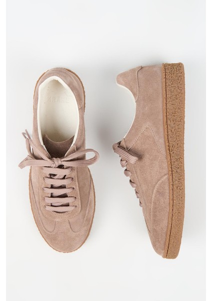 Palminteri Erkek Deri Bağcıklı Vizon Sneakers
