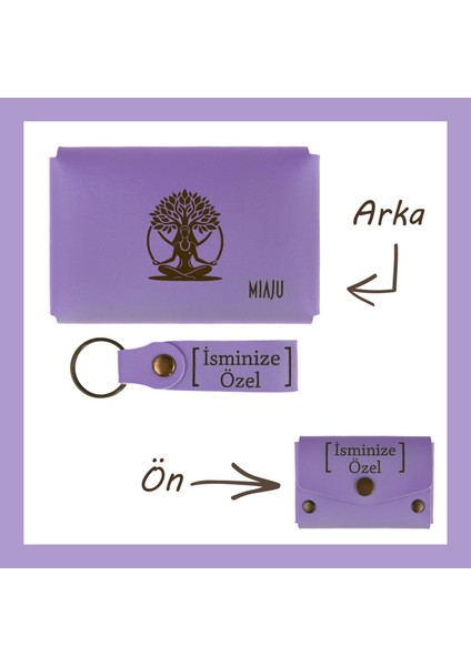 Turkuaz, Hayat Ağacı, Isme Özel Cüzdan Ve Anahtarlık Takımı, Bereket Getirmesini Isteyenlere Hediye