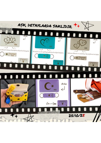 Koyu Turkuaz, Sevgilinize Romantik ve Kişisel Bir Hediye! Isme ve Harfe Özel Cüzdan & Anahtarlık Set