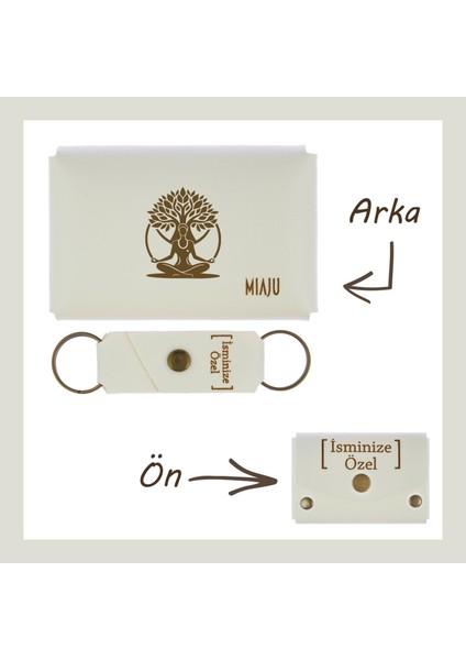 Açık Mavi, Hayat Ağacı Motifi, Isme Özel Cüzdan Ve Anahtarlık Set, Arkadaşa Unutulmaz Armağan Hediye