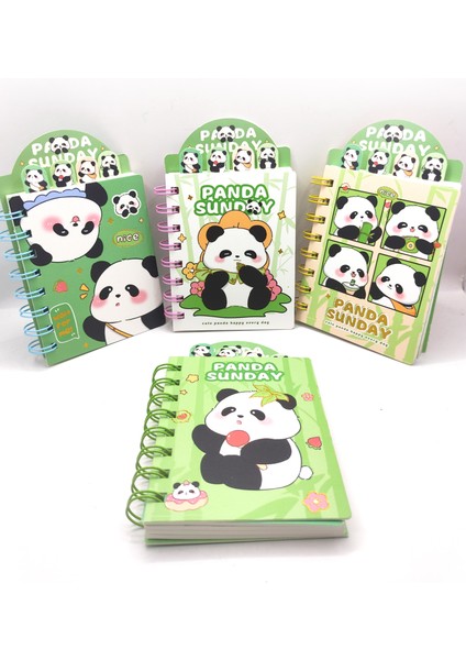 Sevimli Panda Ayraçlı Mini Not Defteri (9X14,5 Cm) - Şirin Panda