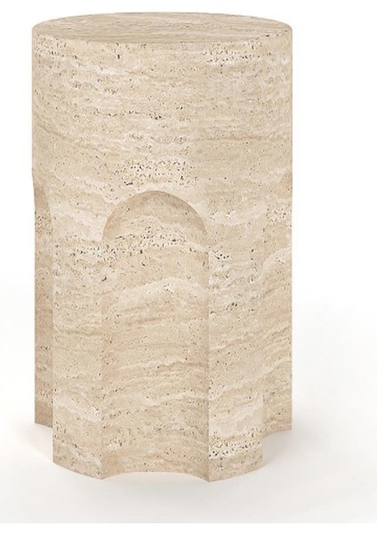 Cham-Mermer Küp Yan Sehpa