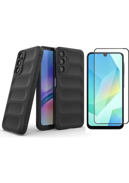 Samsung Galaxy A16 Kılıf Esnek TPU Oyuklu Arka Yüzey Tasarımlı Zore Etnik Silikon Kapak + Cam Ekran Koruyucu