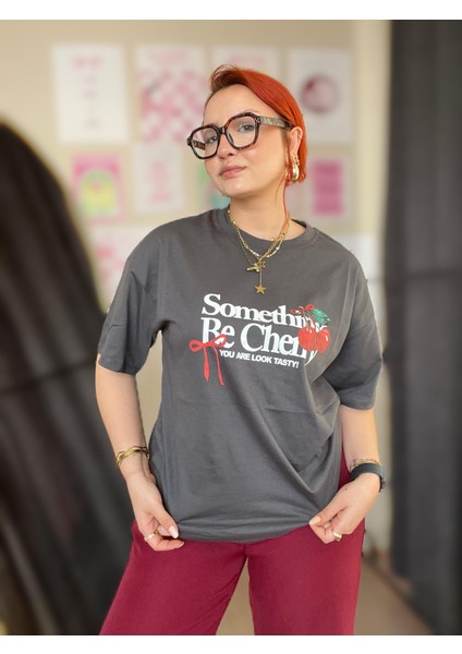 Oversize Kiraz Baskılı Tshirt fırsatları