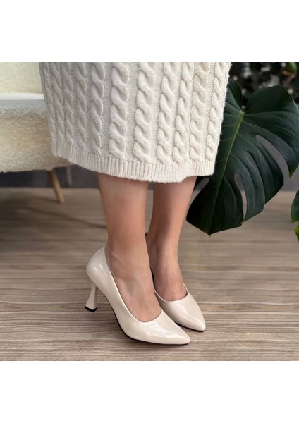 Ulba Bej Rugan Stiletto Ayakkabı