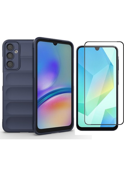 Samsung Galaxy A16 Kılıf Esnek TPU Oyuklu Arka Yüzey Tasarımlı Zore Etnik Silikon Kapak + Cam Ekran Koruyucu