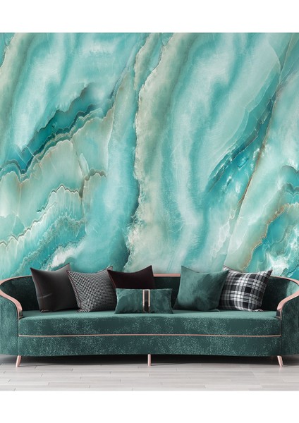 Duvar Kağıdı 3 Boyutlu Lüks Çatlak Mermer Desenli Silinebilir Tekstil Duvar Kağıdı