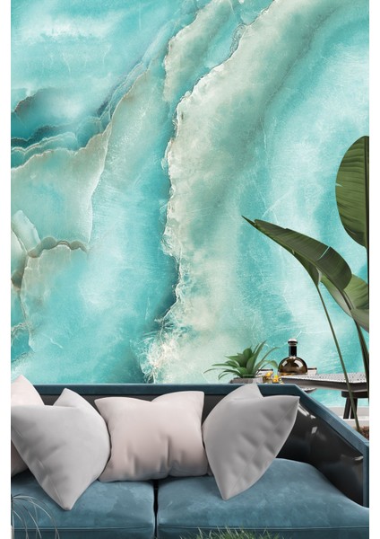 Duvar Kağıdı 3 Boyutlu Lüks Çatlak Mermer Desenli Silinebilir Tekstil Duvar Kağıdı modelleri