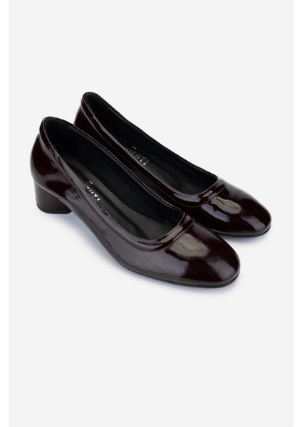 Kadın Deri Bordo Rugan Topuklu Ayakkabı 35 7001-1 Bn Ayk Y25 Bordo Rgn fiyatları