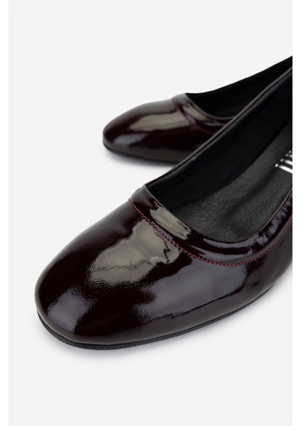 Kadın Deri Bordo Rugan Topuklu Ayakkabı 35 7001-1 Bn Ayk Y25 Bordo Rgn modelleri