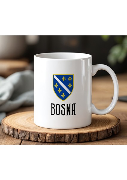 BB Desing Bosna Tasarımlı Beyaz Seramik Baskılı Kupa Bardak 330 ml