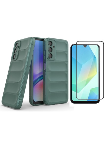 Samsung Galaxy A16 Kılıf Esnek TPU Oyuklu Arka Yüzey Tasarımlı Zore Etnik Silikon Kapak + Cam Ekran Koruyucu