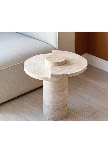 Farah-Traverten Kademeli Tabla Yan Sehpa fiyatları