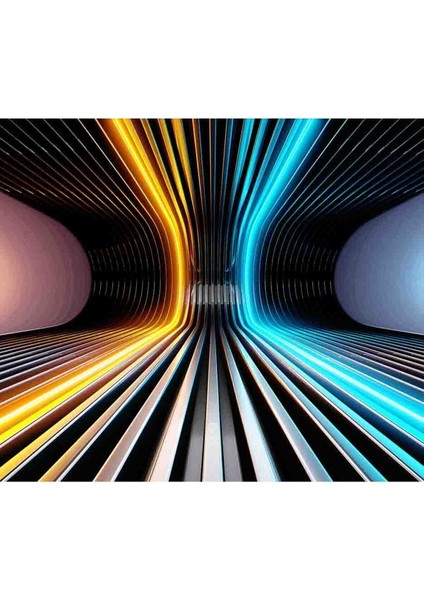 3 Boyutlu Çizgili Neon Işık Desenli Isı ve Ses Yalıtımlı Sağlıklı Tekstil Duvar Kağıdı fiyatları