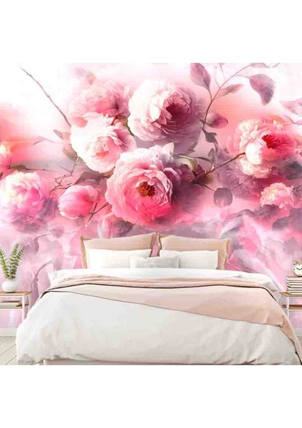 Gül Desenli Silinebilir Sağlıklı Tekstil Duvar Kağıdı