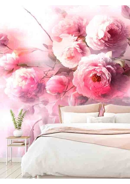 Gül Desenli Silinebilir Sağlıklı Tekstil Duvar Kağıdı modelleri