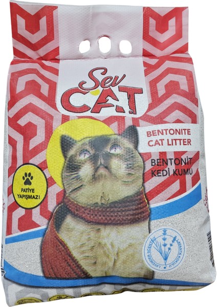 Sevcat Kedi Kumu Lavanta Kokulu Doğal Bentonit Patiye Yapışmaz