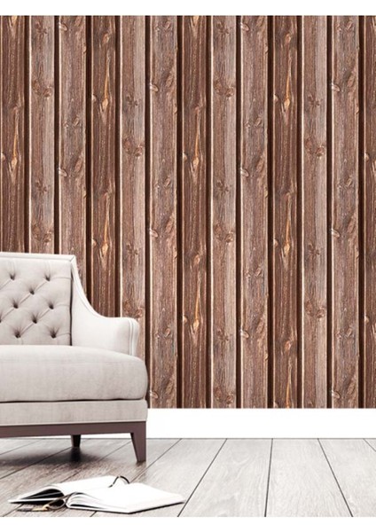 Doğal Ahşap Desenli Isı ve Ses Yalıtımlı Sağlıklı Tekstil Duvar Kağıdı