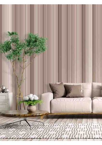 3 Boyutlu Çizgili Desenli Silinebilir Sağlıklı Tekstil Duvar Kağıdı