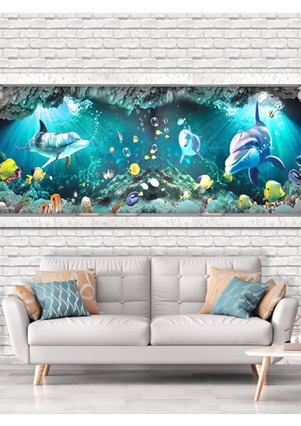 Duvar Akvaryumu Desenli Isı ve Ses Yalıtımlı Sağlıklı Tekstil Duvar Kağıdı fiyatları