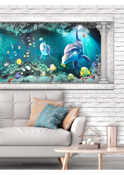 Duvar Akvaryumu Desenli Isı ve Ses Yalıtımlı Sağlıklı Tekstil Duvar Kağıdı fırsatları