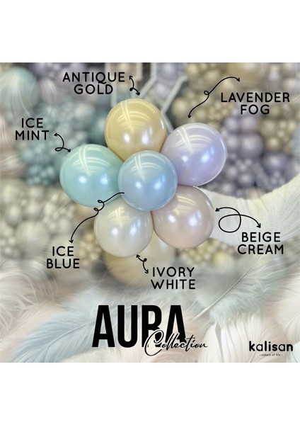 12 Inç Aura Ice Blue (Buz Mavisi) Balon 5 Adet modelleri