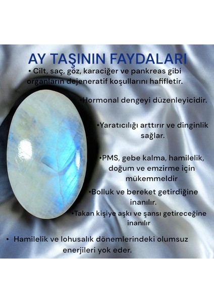 Doğal Ay Taşı Makrome Örgülü Bileklik