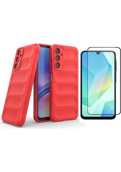 Samsung Galaxy A16 Kılıf Esnek TPU Oyuklu Arka Yüzey Tasarımlı Zore Etnik Silikon Kapak + Cam Ekran Koruyucu