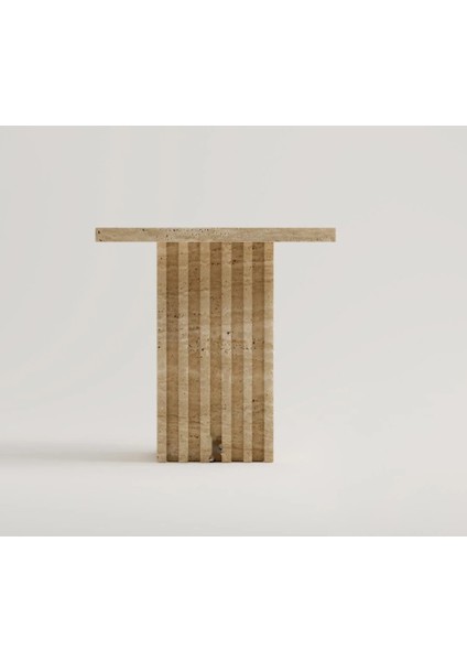 Keys-Traverten Kare Tabla ve Ayak Yan Sehpa fiyatları