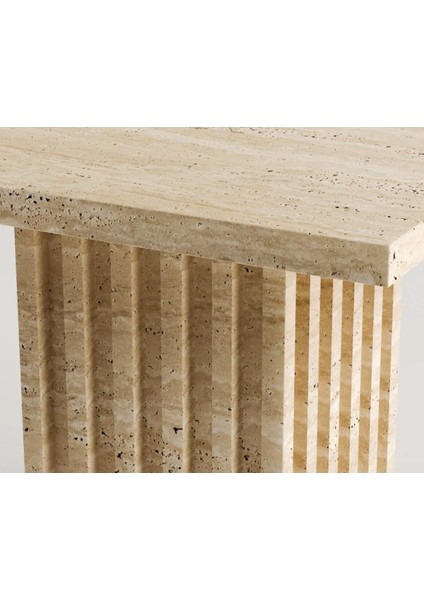 Keys-Traverten Kare Tabla ve Ayak Yan Sehpa fırsatları