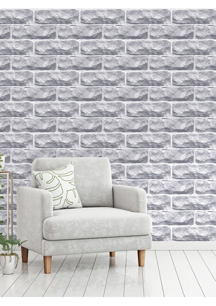 Duvar Kağıdı 3 Boyutlu Taş Duvar Desenli Silinebilir Tekstil Duvar Kağıdı