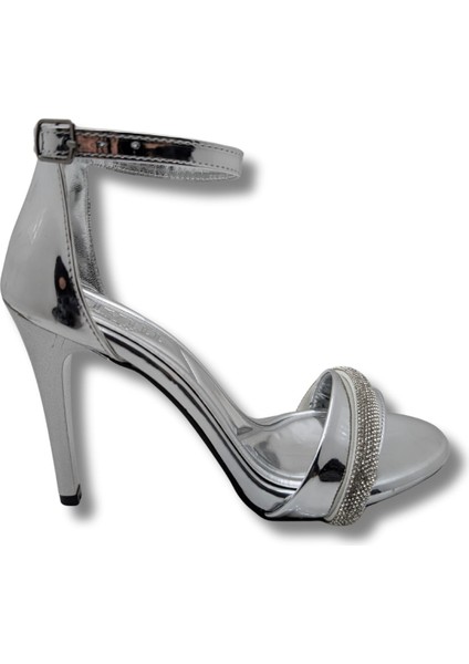 Editha | Abiye Taşlı Topuklu Ayakkabı - Editha - Gümüş - 35
