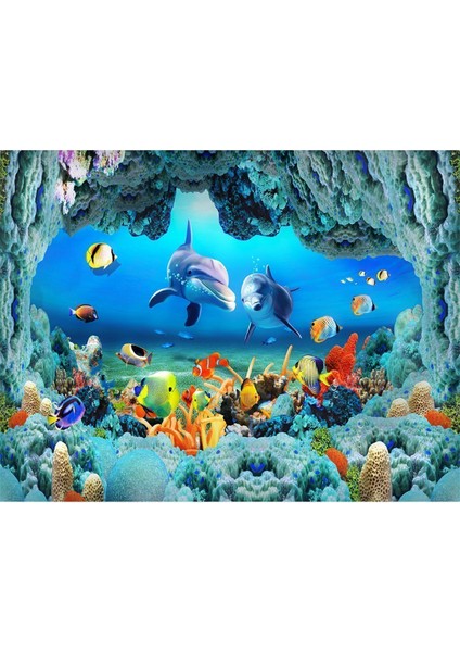 Denizaltı Balıklar Desenli Isı ve Ses Yalıtımlı Sağlıklı Tekstil Duvar Kağıdı fırsatları